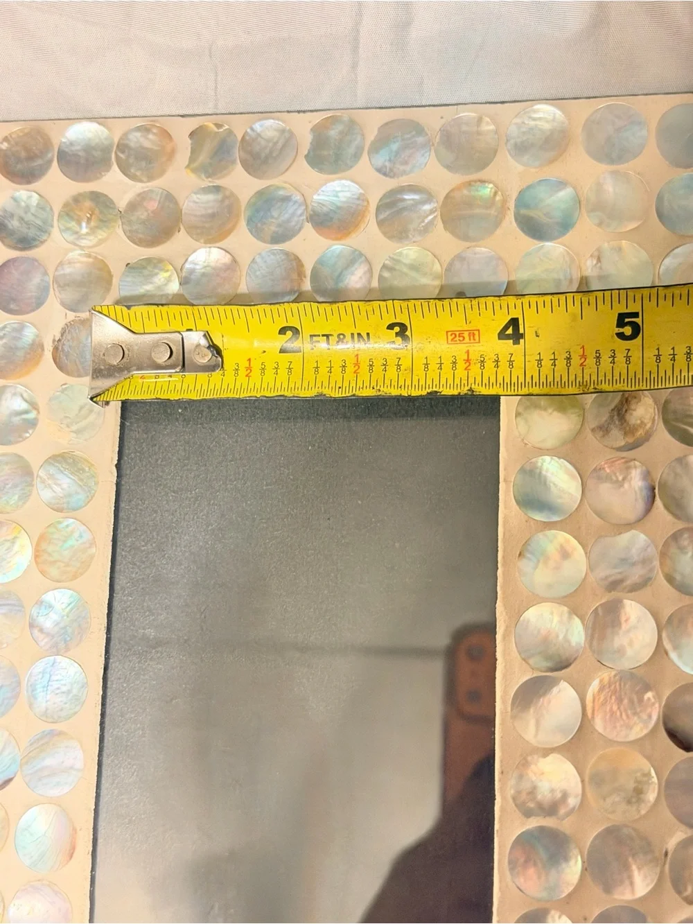 Mother of Pearl Shell Mosaic Picture Frame Coastal Boho Beach Decor